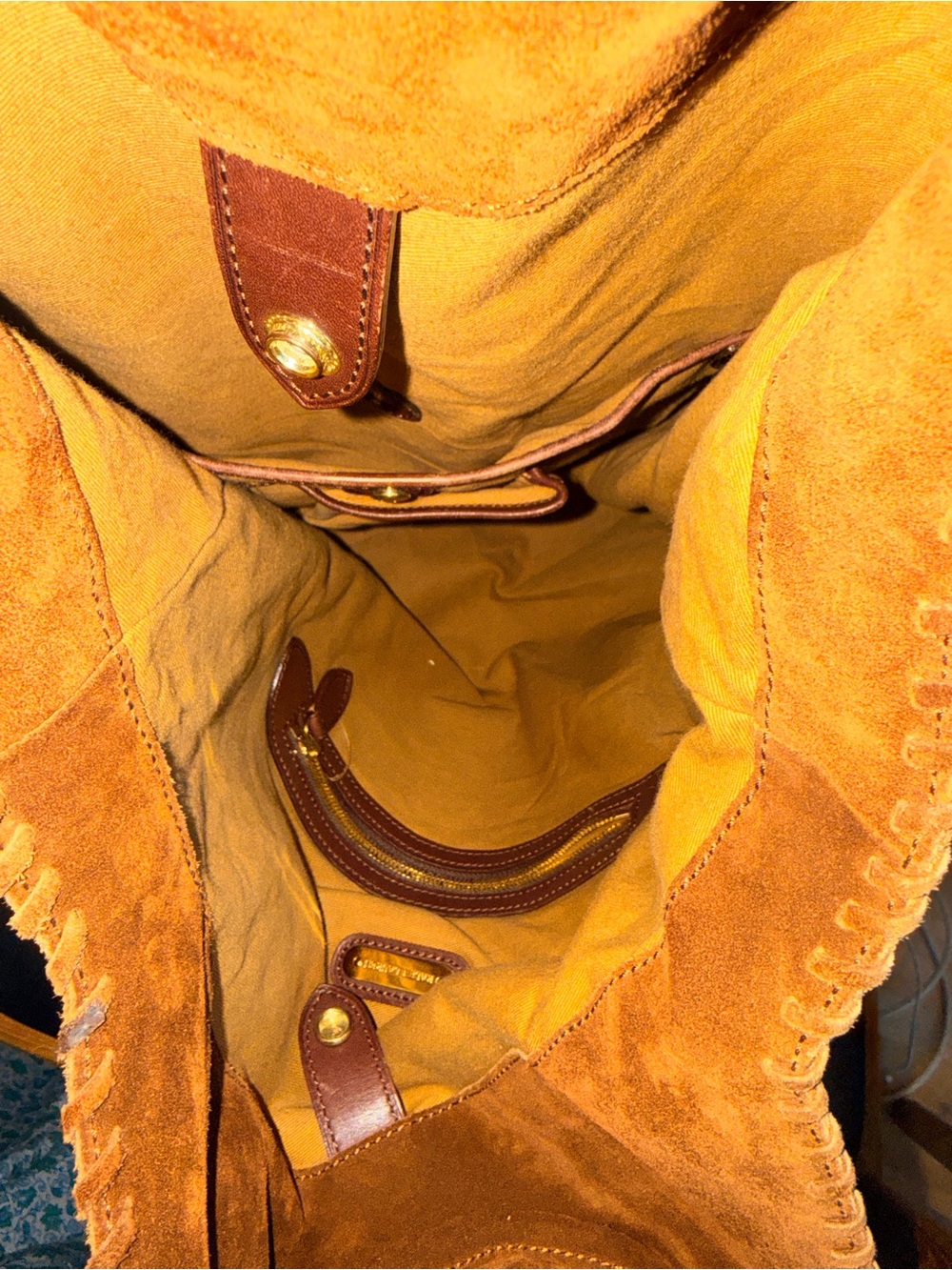 Ralph Lauren Brown Suede Fringe Shoulder Bag - Picture 2 of 4